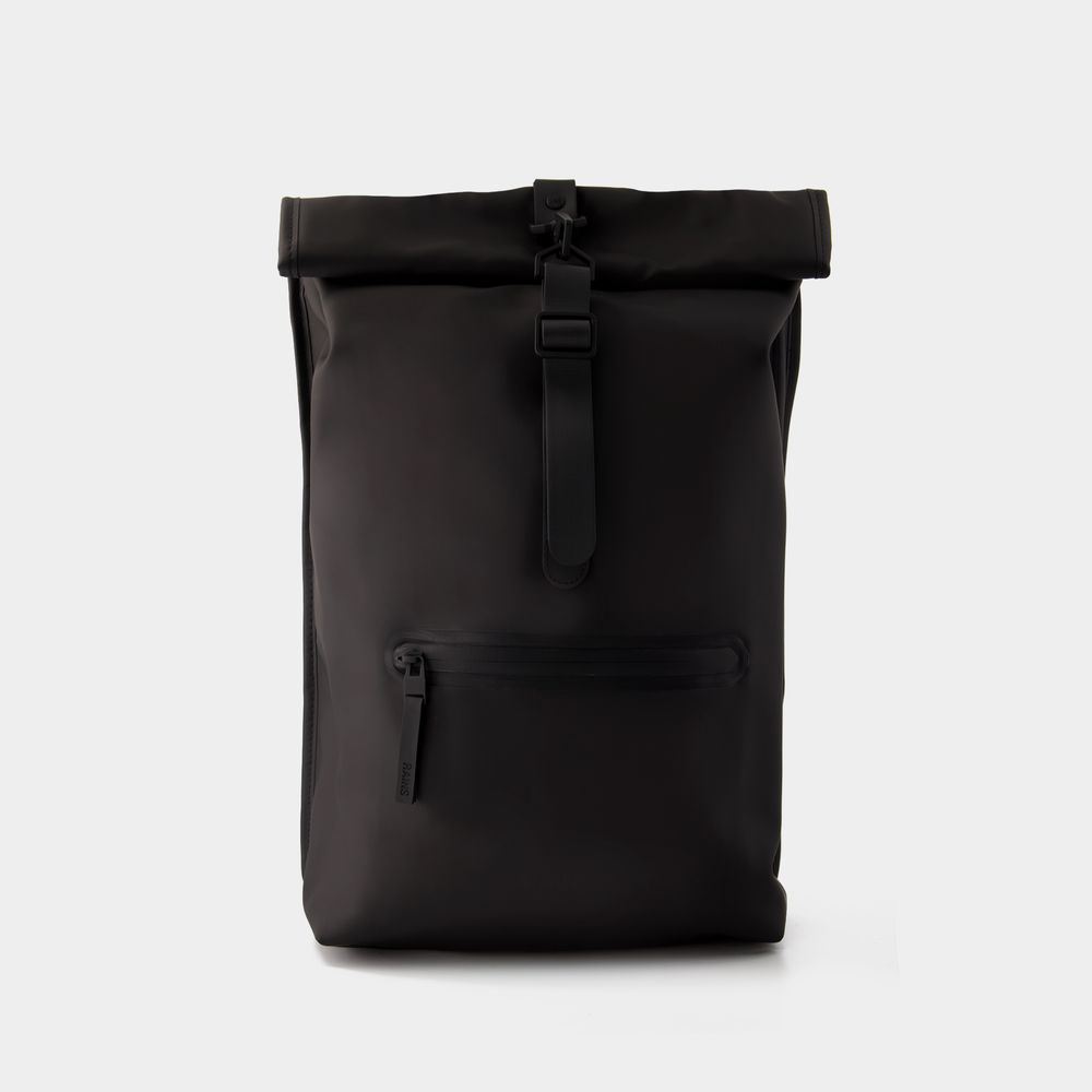 Photos - Backpack RAINS Rolltop Rucksack  -  - Synthetic - Black 
