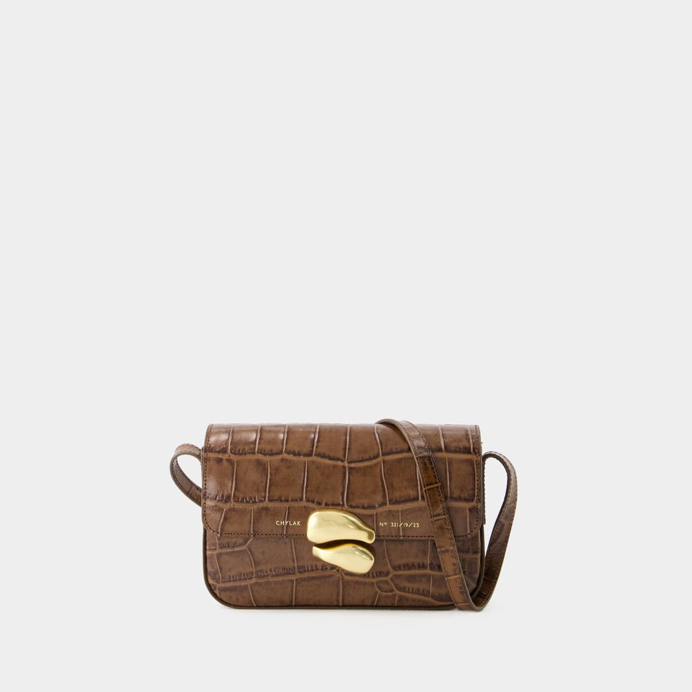 Shop Chylak Klassische Flap Bag -  - Leder - Braun Glänzend Kroko In Brown