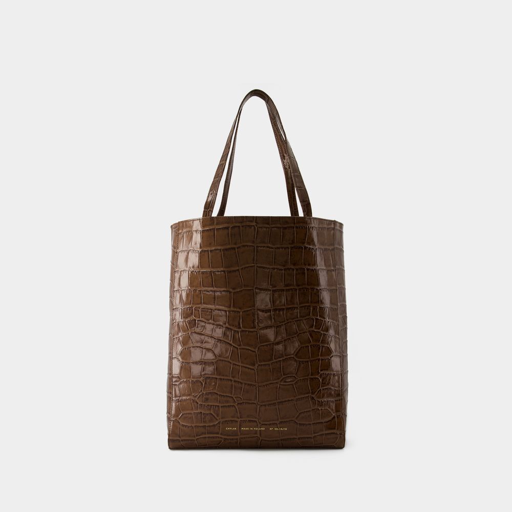 Shop Chylak Shopper Tasche -  - Leder - Braun Glänzend Kroko In Brown