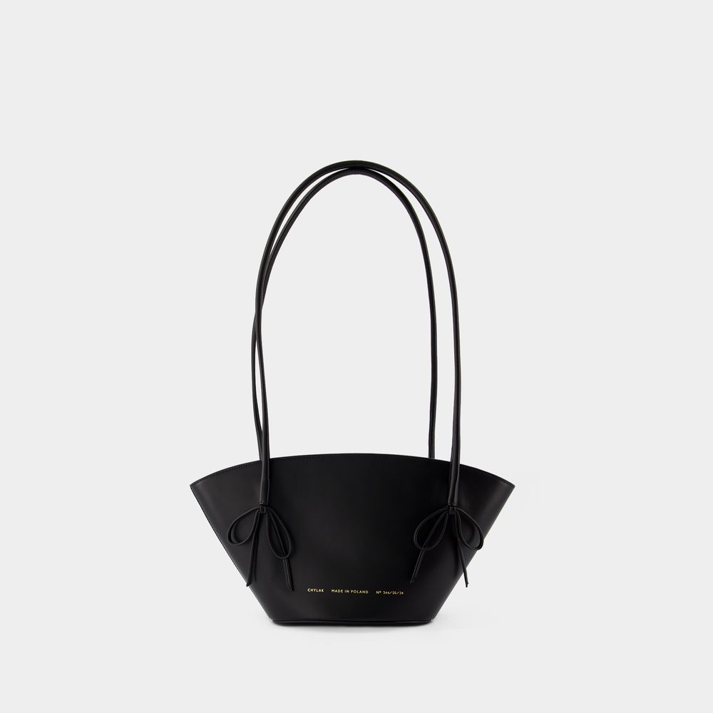 Shop Chylak Small Shopper Bag With Bows -  - Leather - Black