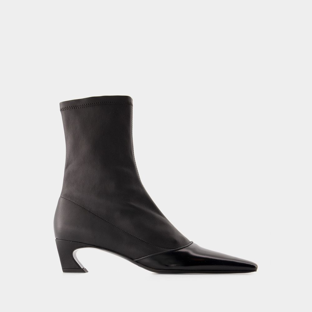 Acne Studios Bano Faux-leather Ankle Boots In Black