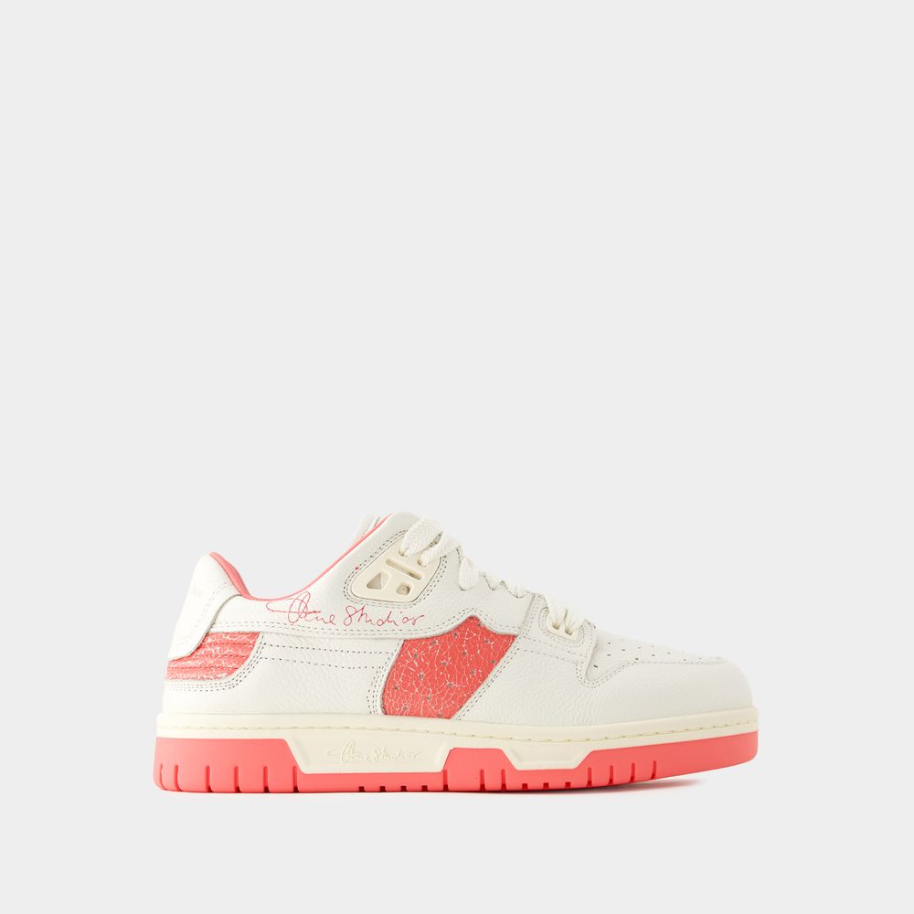 Shop Acne Studios Sneakers 08sthlm Low Pop M -  - Cuir - Blanc/rose In White