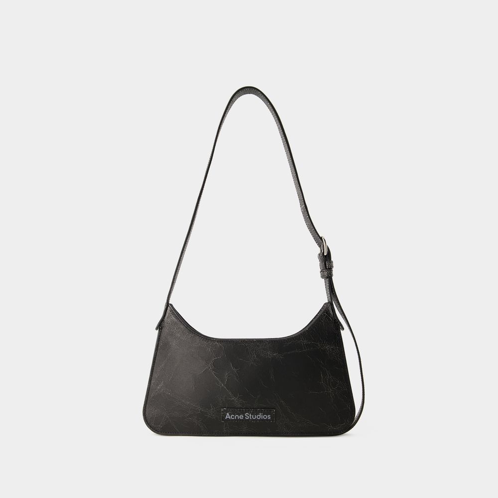 Acne Studios Platt Mini Crackle Hobo Bag -  - Leather - Black