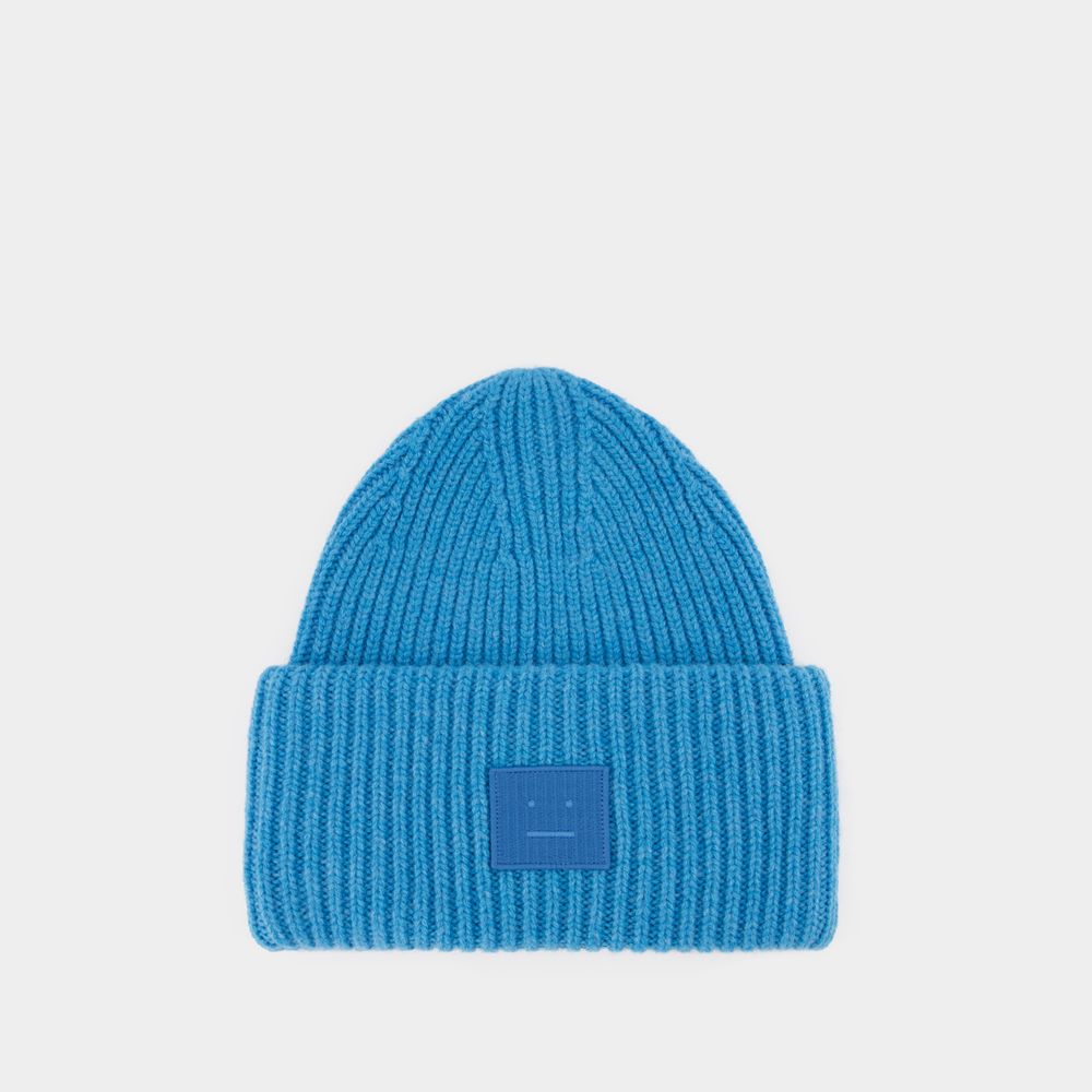 Acne Studios Pansy N Face Beanie - - Wool - Blue In Blue