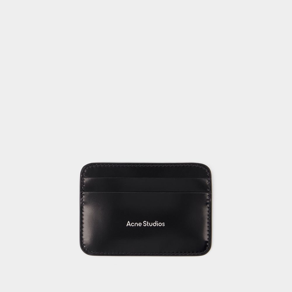 Acne Studios Aroundy Leather Card Holder In Black