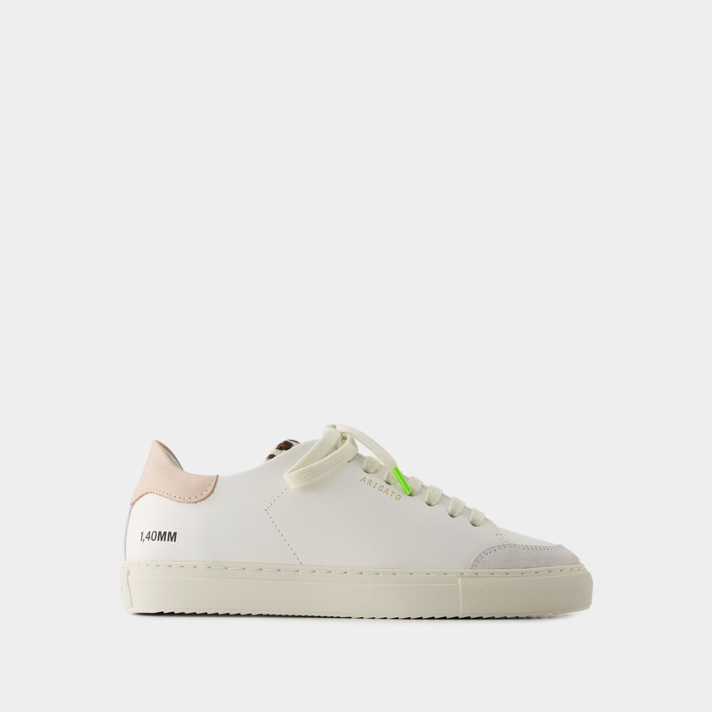 Shop Axel Arigato Clean 90 Triple Sneakers -  - Leather - White/pink/leopard