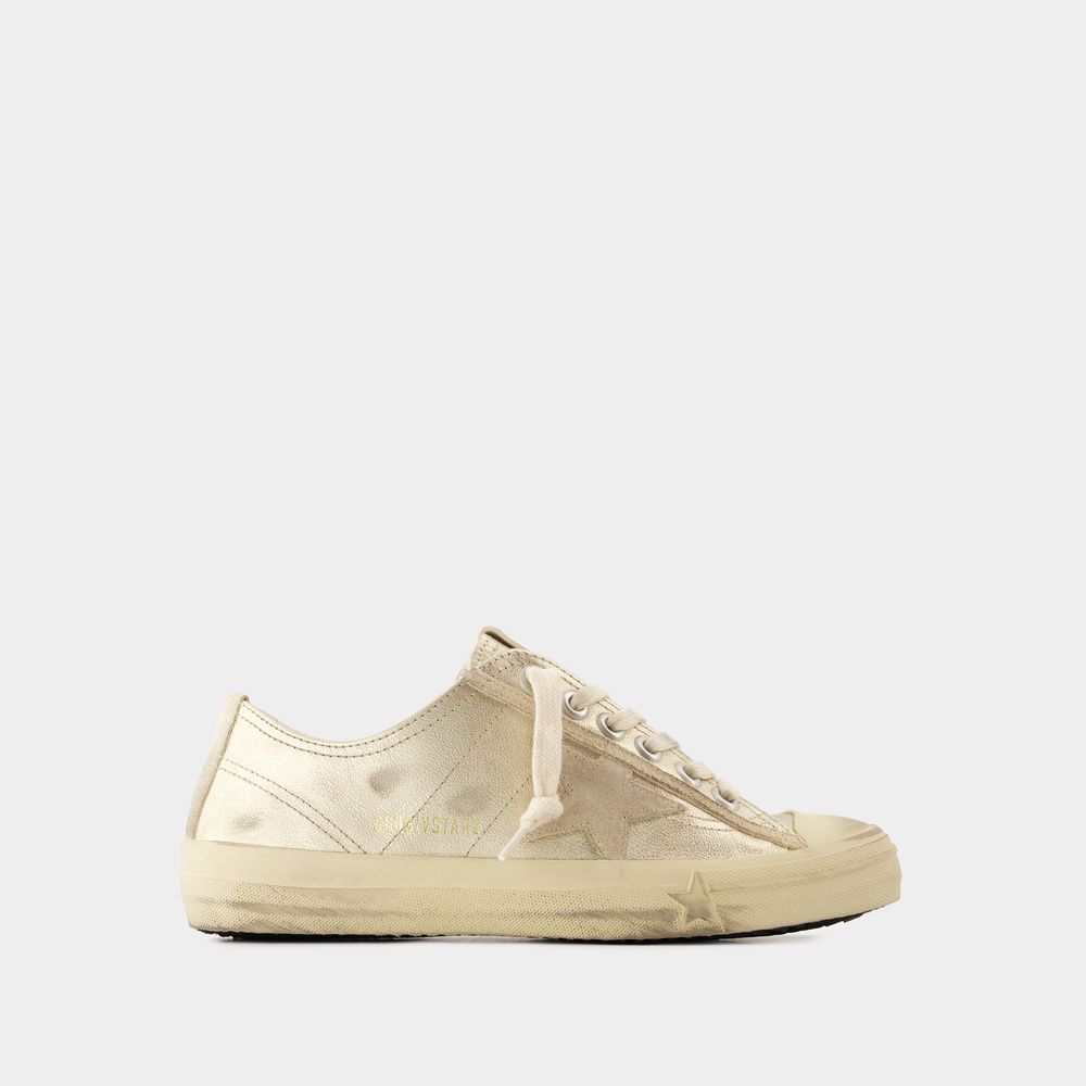 GOLDEN GOOSE SNEAKERS V-STAR 2 - GOLDEN GOOSE DELUXE BRAND - CUIR - MÉTALLIQUE 