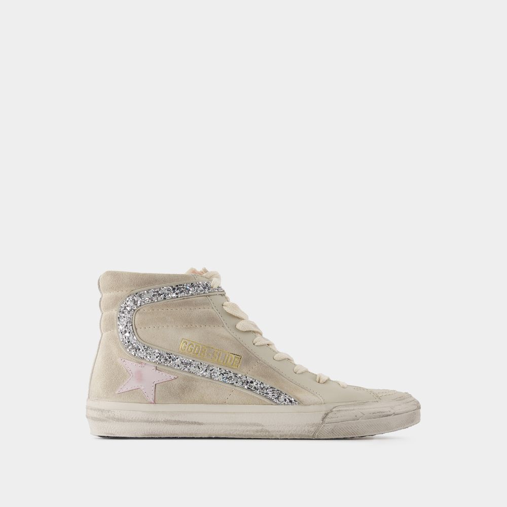 Shop Golden Goose Sneakers Slide -  Deluxe Brand - Cuir - Beige