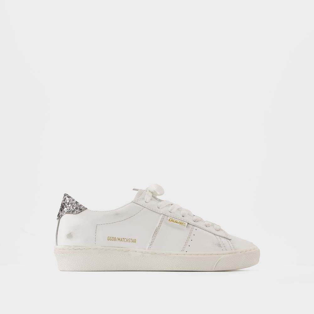 Golden Goose Worn-out Sparkle Low-top Sneakers In White