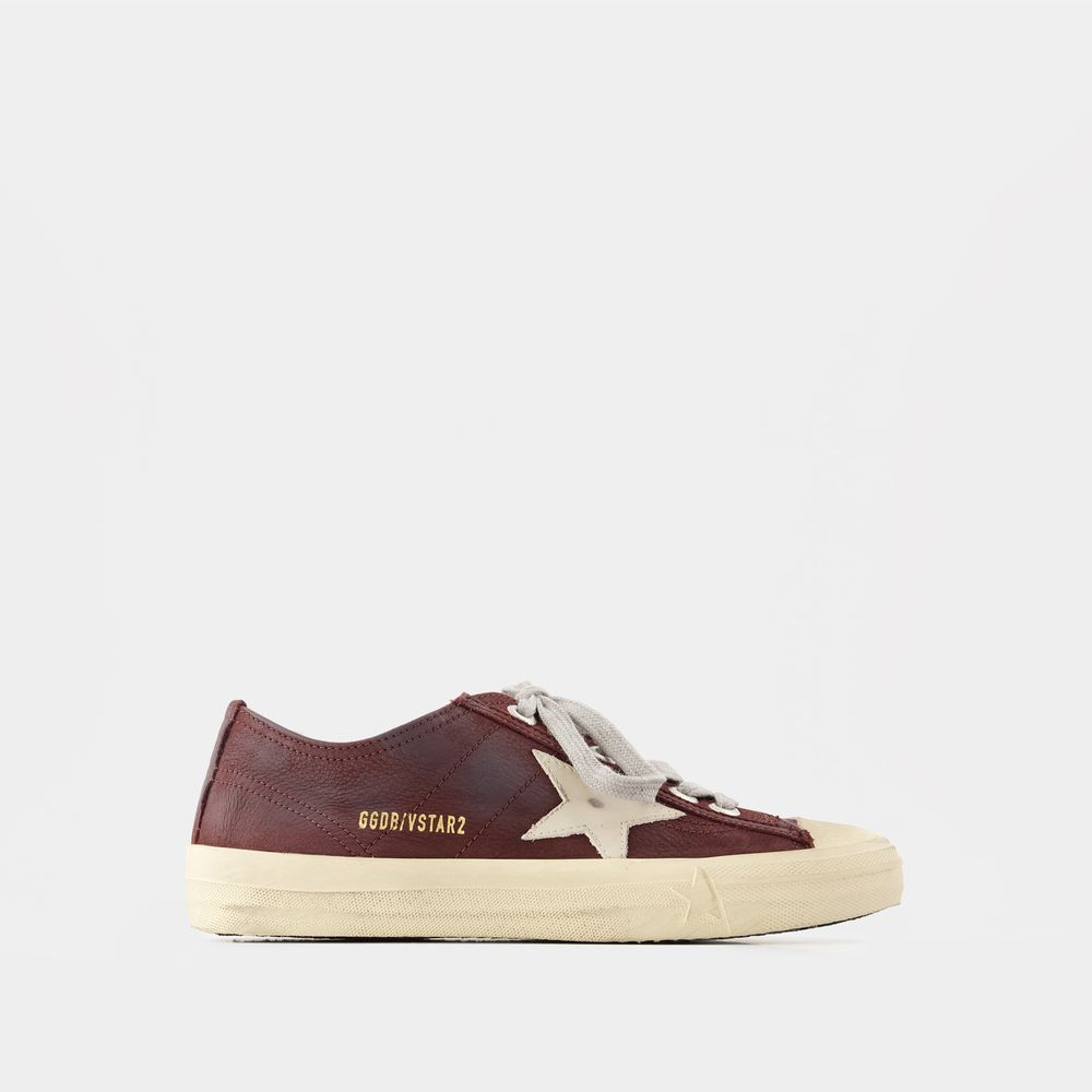 Shop Golden Goose Sneakers V-star 2 -  Deluxe Brand - Cuir - Rouge In Red