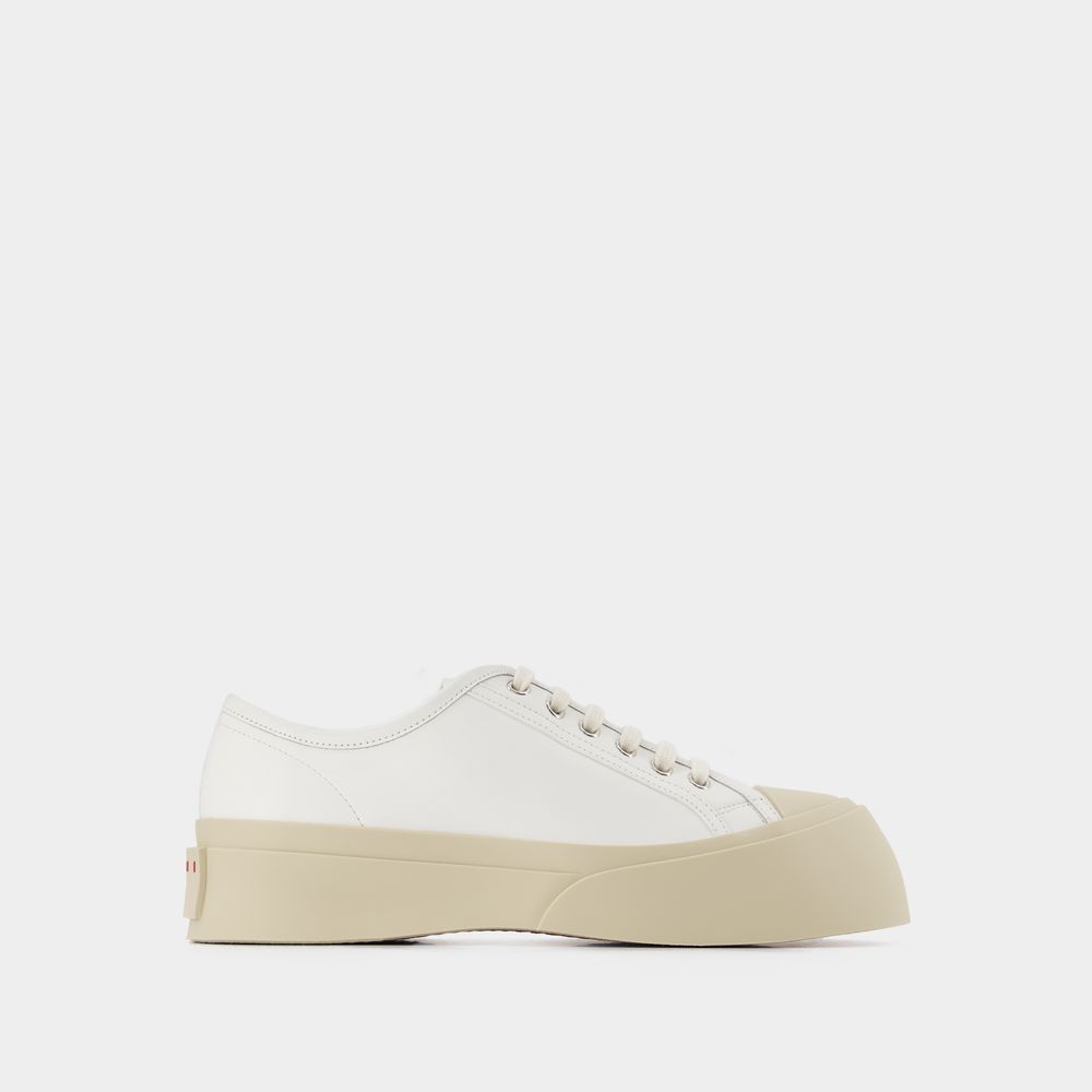 Shop Marni Pablo Lace-up Sneakers -  - Leather - White
