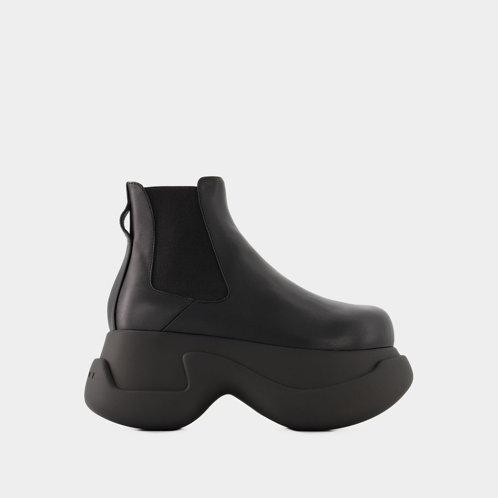 Shop Marni Chunky Chelsea Boots -  - Leder - Schwarz In Black