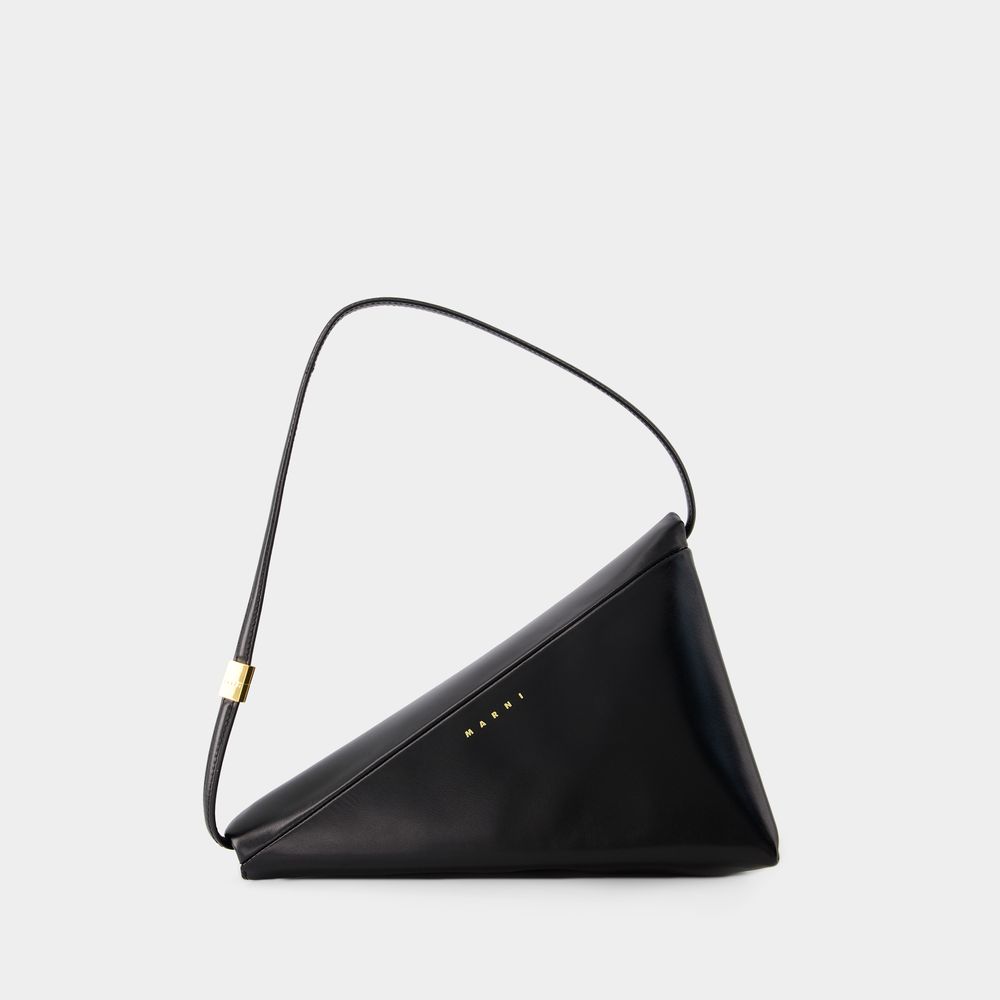 Shop Marni Prisma Triangle Bag  -  - Leather - Black