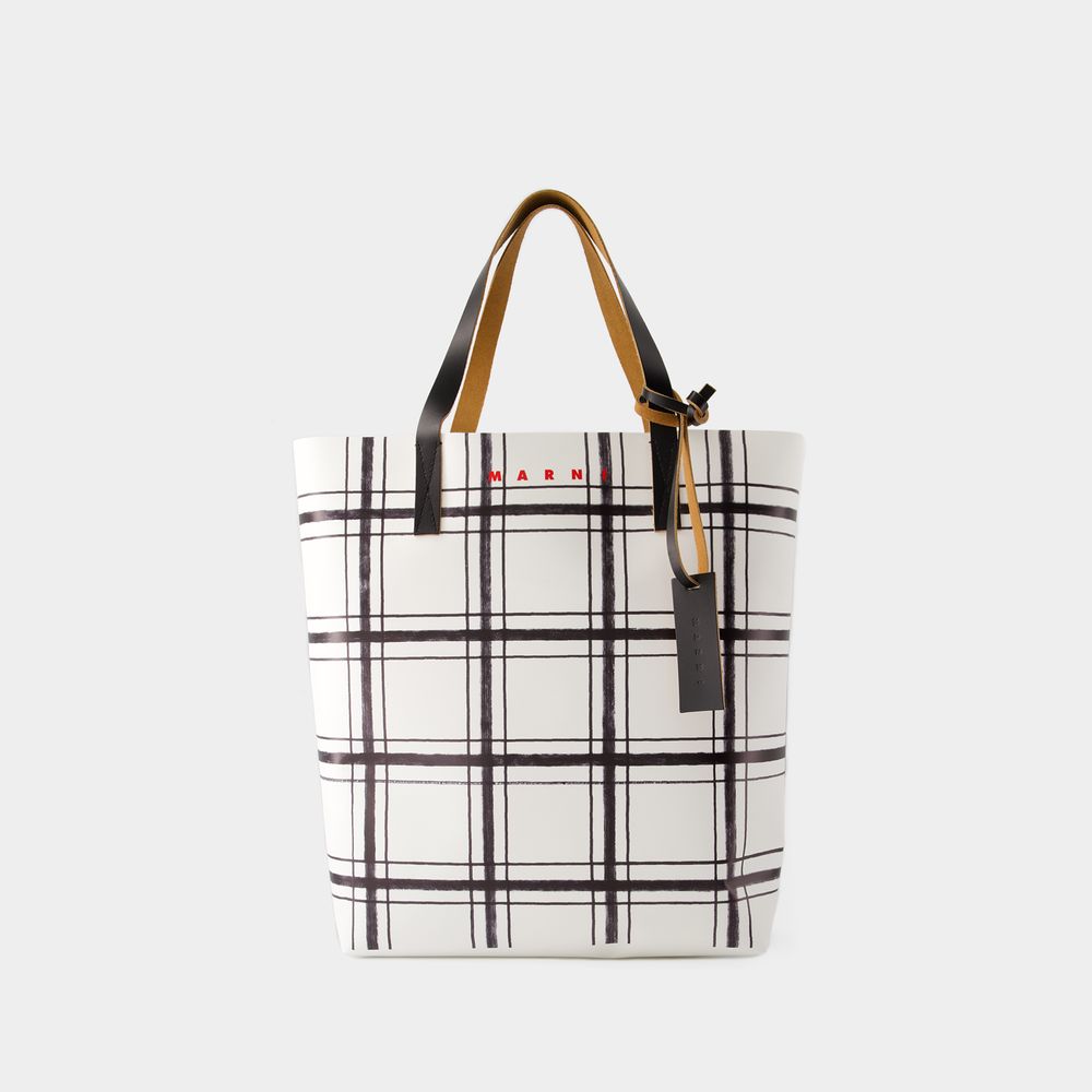Marni Tribeca Tote Bag -  - Leather - White/black