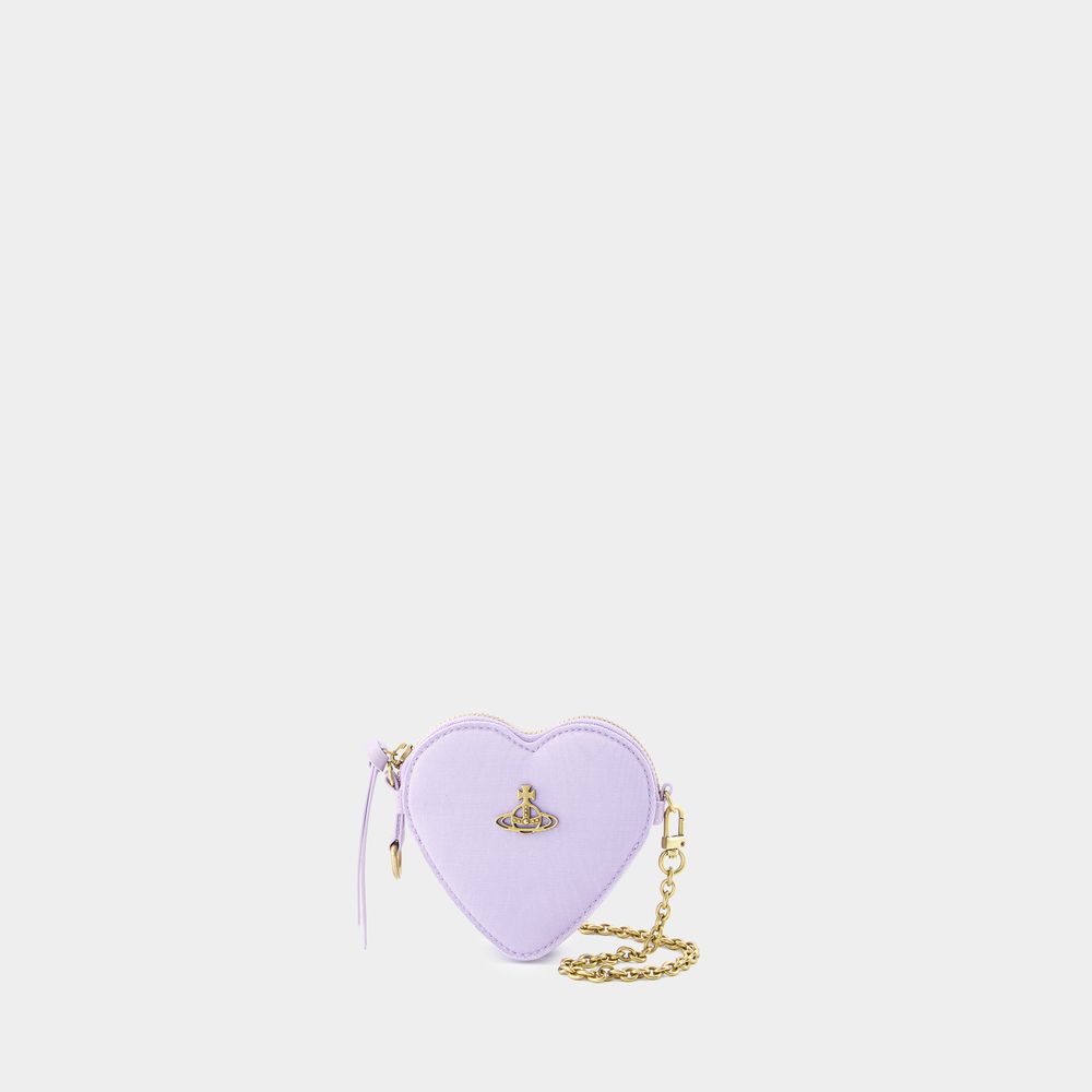 Shop Vivienne Westwood Moire Heart Wristlet Bag -  - Synthetic - Purple