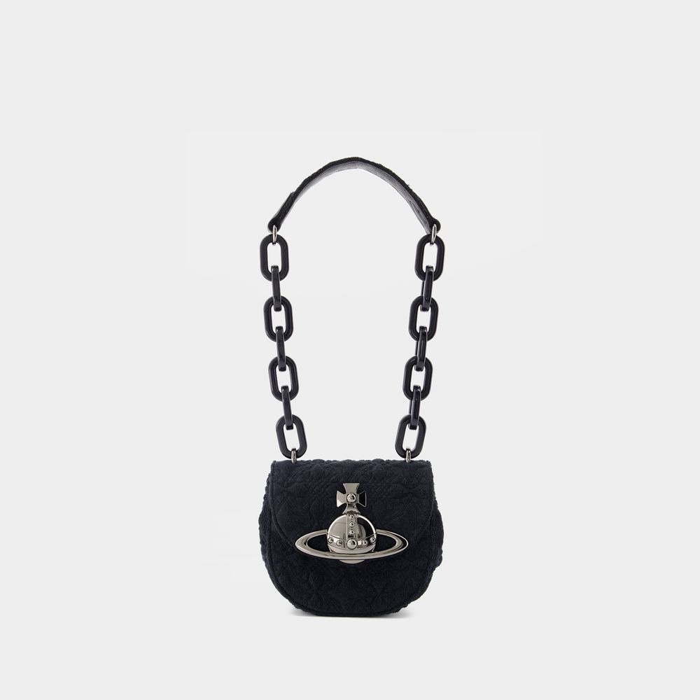 Shop Vivienne Westwood Jodie Saddle Shoulder Bag -  - Cotton - Black
