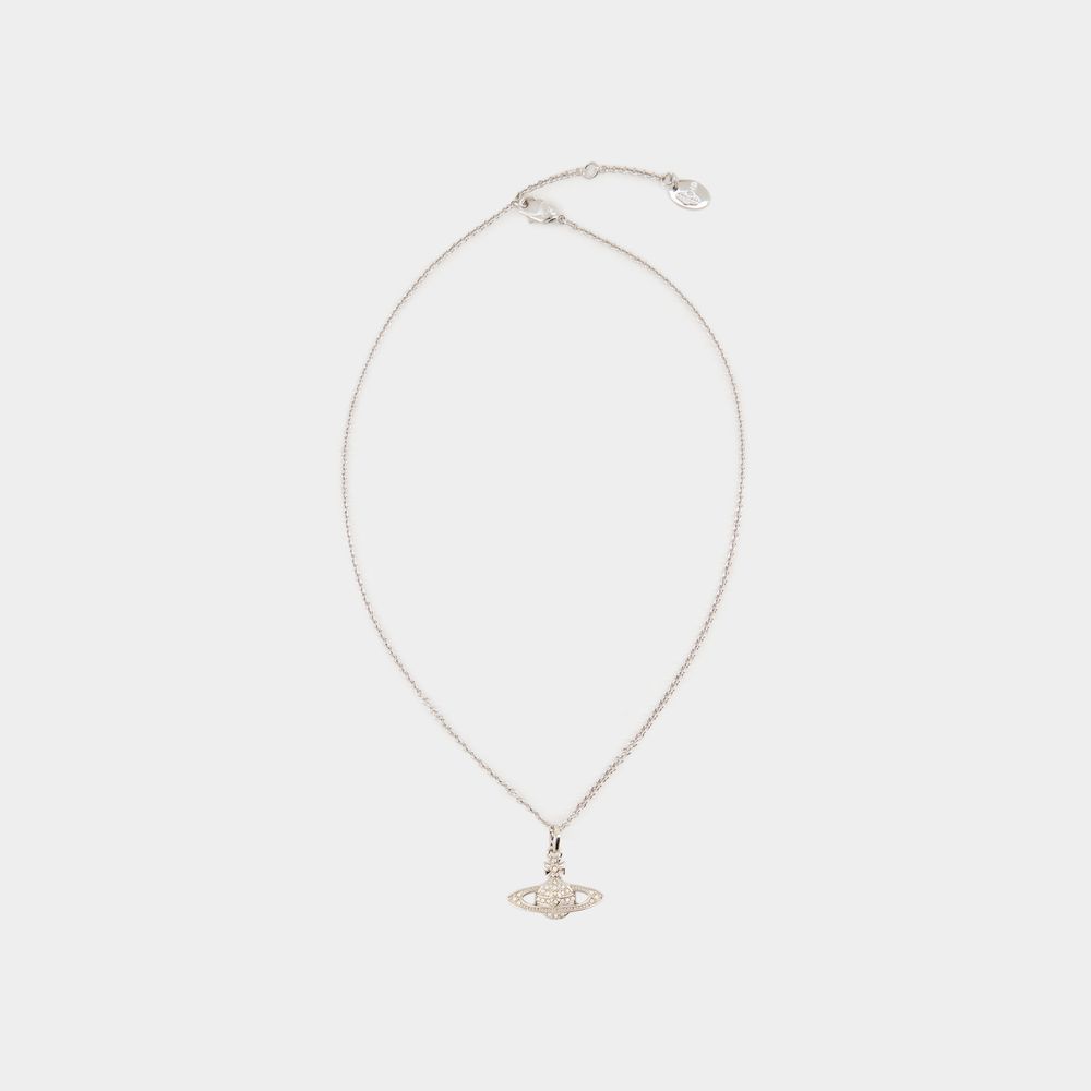 Shop Vivienne Westwood Collier Mini Bas Relief Pendant -  - Métal - Gris In Grey