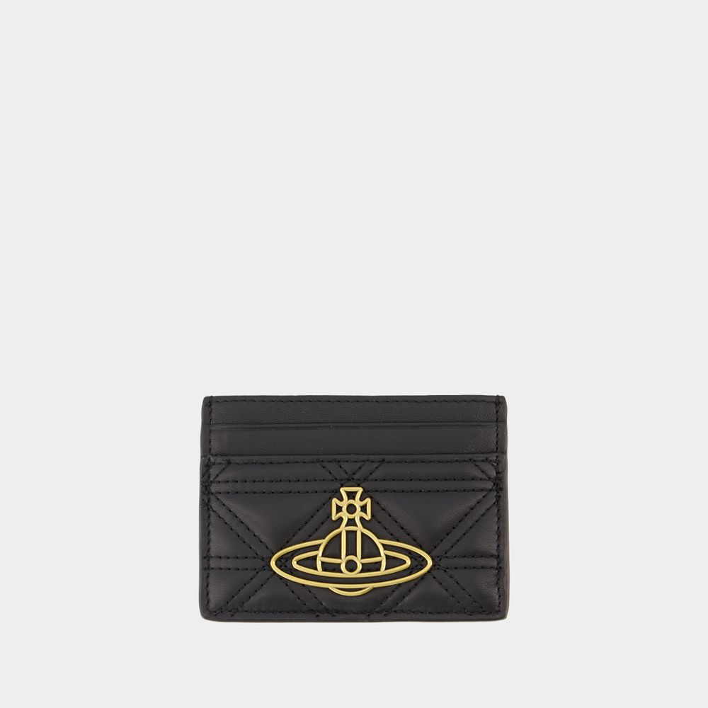 Shop Vivienne Westwood Porte-carte Flat -  - Cuir - Noir In Black