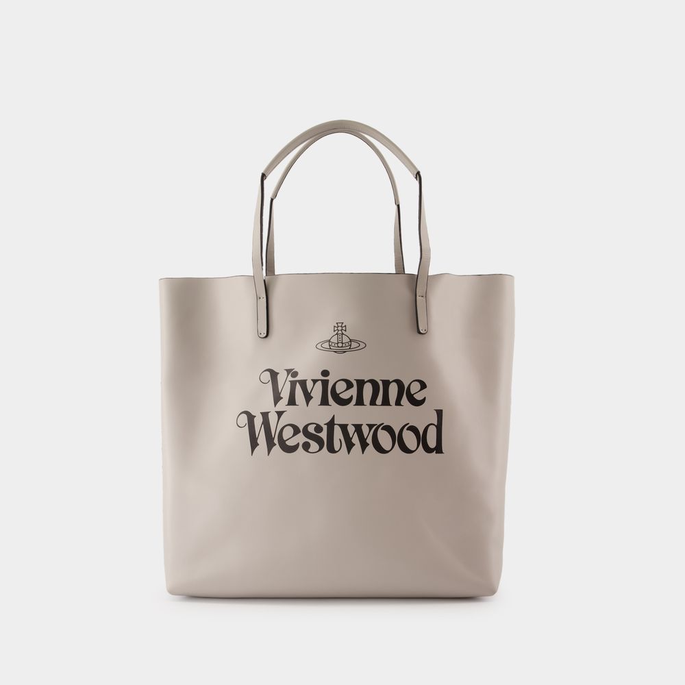 Vivienne Westwood Cabas Studio - - Cuir - Gris In Grey