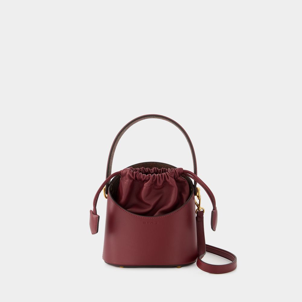 Shop Etro Secchiello Crossbody Bag -  - Leather - Burgundy