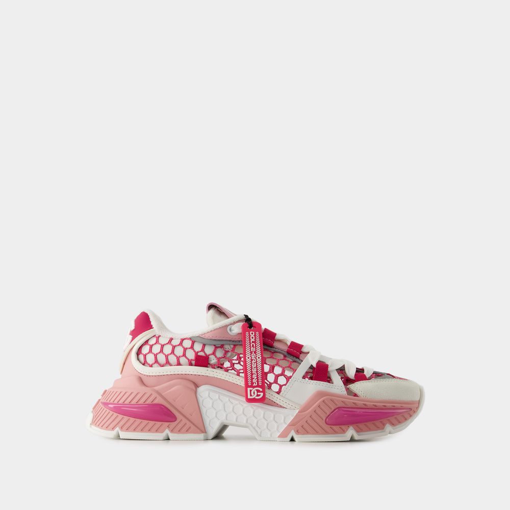 Shop Dolce & Gabbana Airmaster Sneakers - Dolce&gabbana - Polyester - White/pink