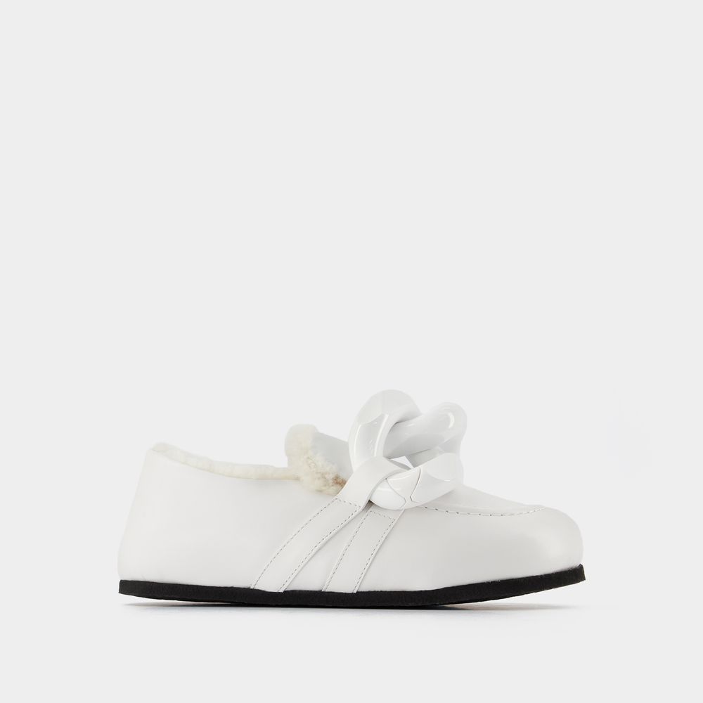 Jw Anderson Chain Loafers Close Back In White