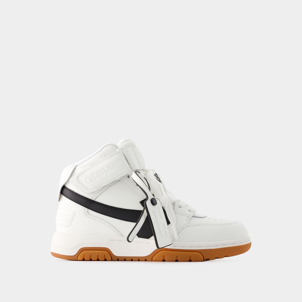 Shop Off-white Out Of Office Mid Top Sneakers - Off White - Leather - White/black