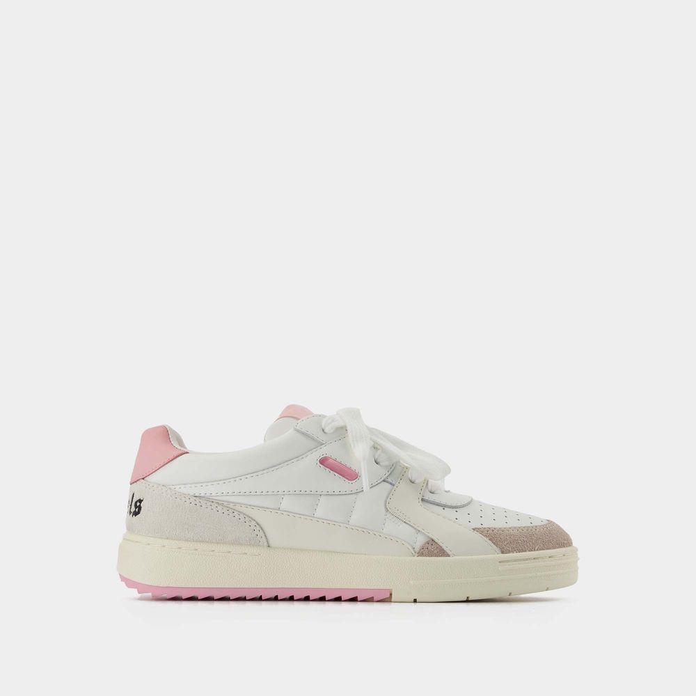 Shop Palm Angels Palm University Sneakers -  - White/pink - Leather