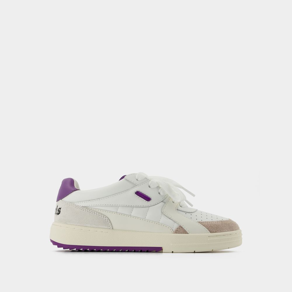 Shop Palm Angels Palm University Sneakers -  - White/purple - Leather
