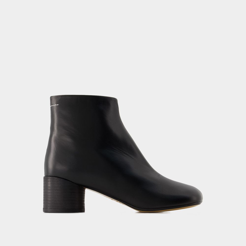 Shop Mm6 Maison Margiela 6 Anatomic 50 Ankle Boots -  - Leather - Black