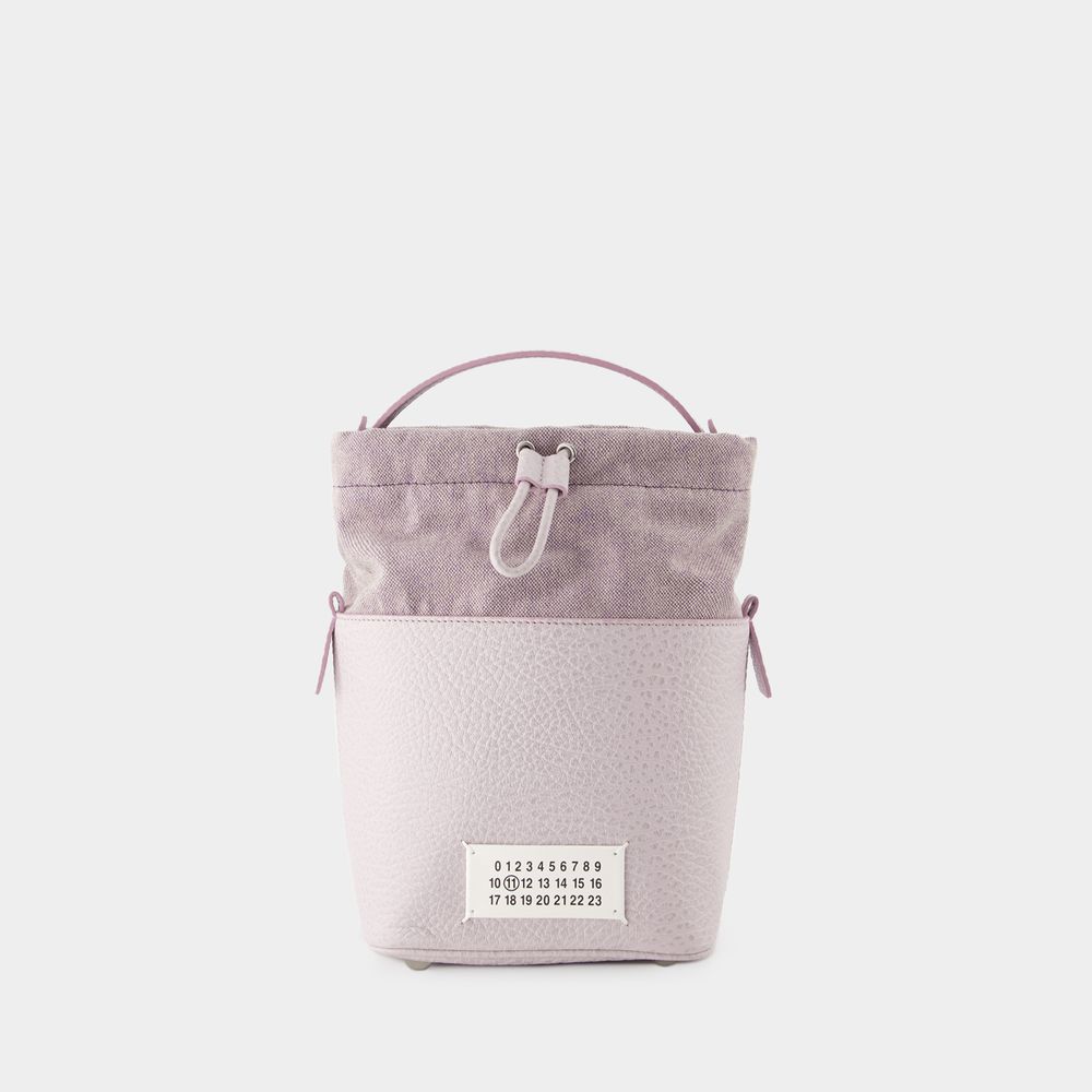 Shop Maison Margiela 5ac Small Bucket Hobo Bag -  - Leather - Purple