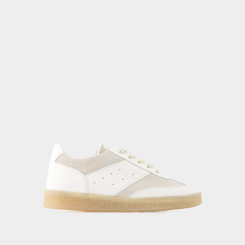 Shop Mm6 Maison Margiela 6 Court Sneakers -  - Leather - White