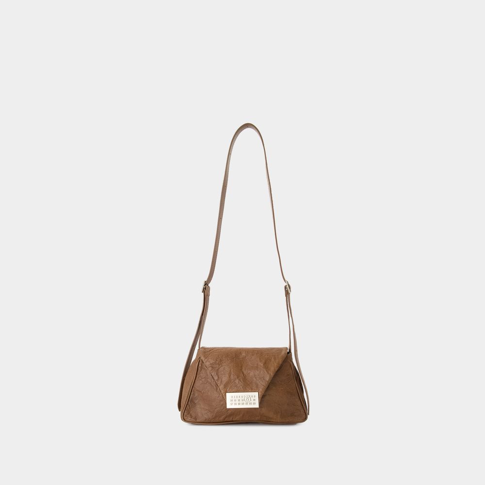 Shop Mm6 Maison Margiela Numeric Medium Worn Out Bag -  - Leather - Brown