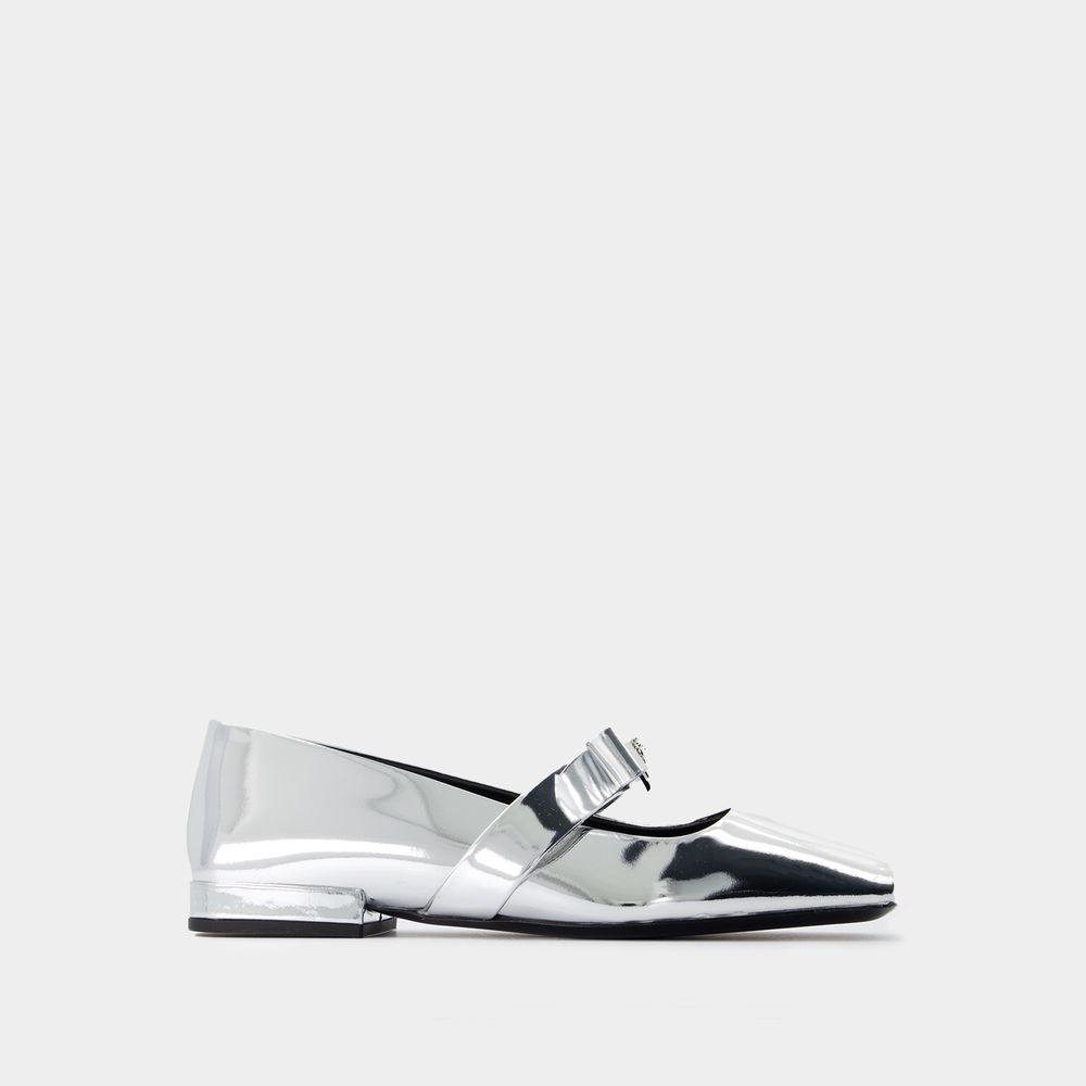 Shop Versace T.20 Ballerinas -  - Leather - Silver