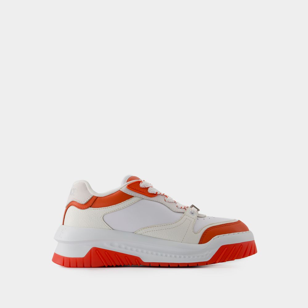 Versace Odissea Lace-up Sneakers In White