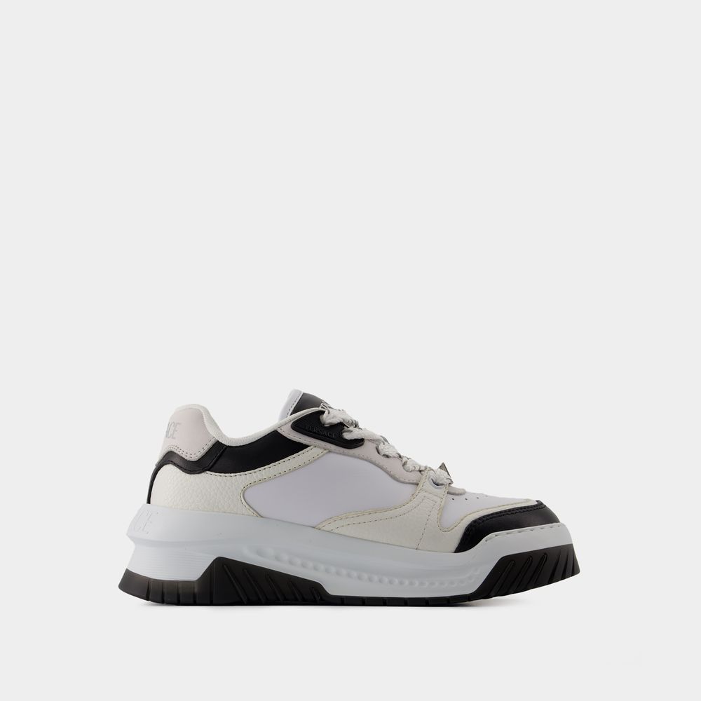 【関税&送料込】Versace Multicolor Leather Odissea Sneakers Versace Multicolor Leather Odissea Sneakers In Black | ModeSens