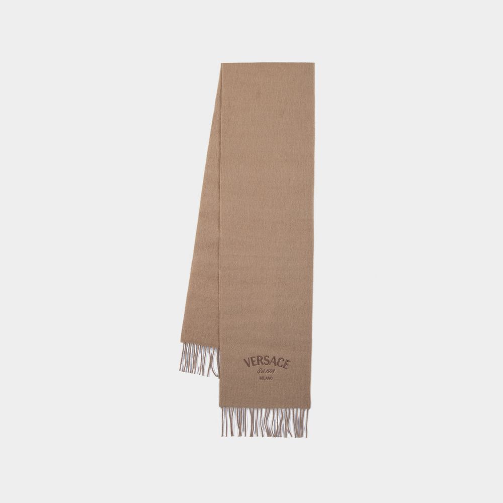 Shop Versace Scarf -  - Wool - Beige