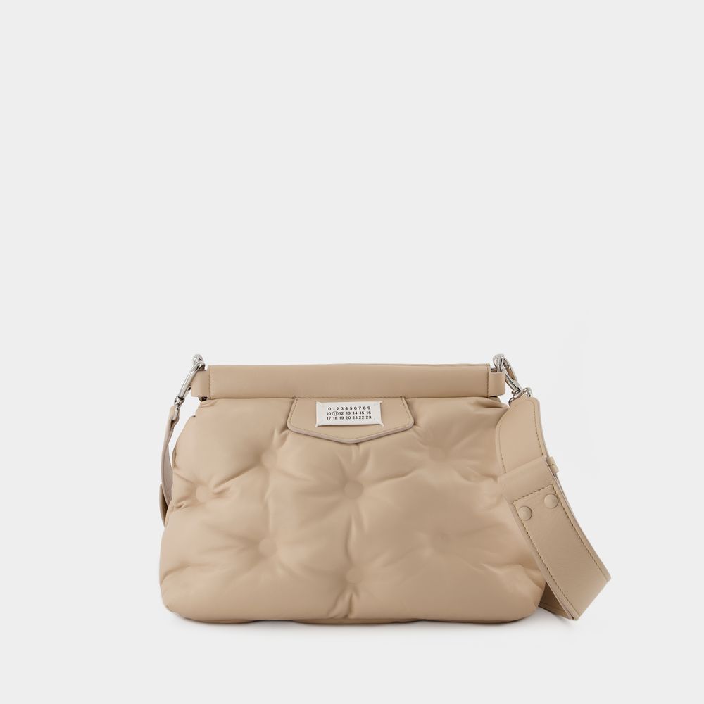 Shop Maison Margiela Glam Slam Classique Small Bag -  - Beige - Leather