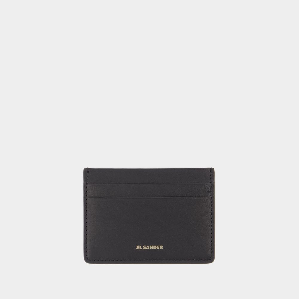 JIL SANDER CARD HOLDER - JIL SANDER - LEATHER - BLACK
