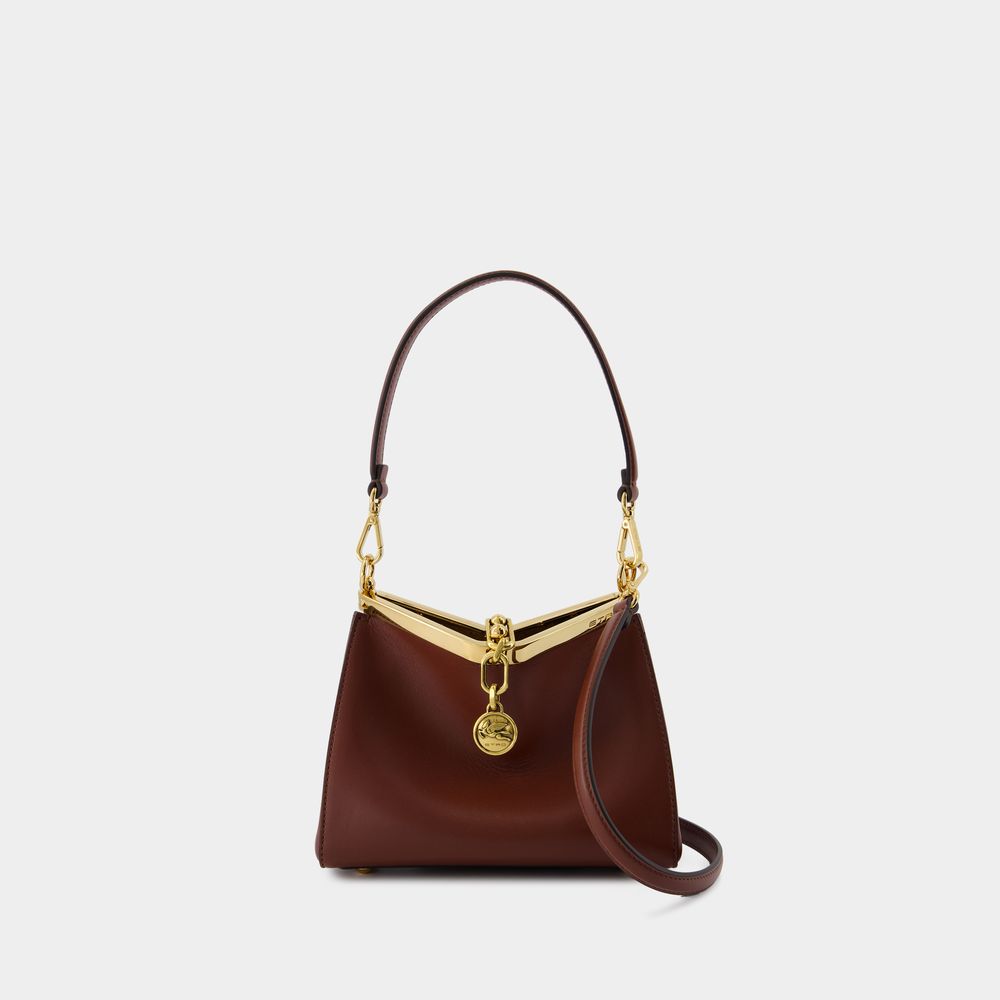 Shop Etro Vela Small Shoulder Bag -  - Leather - Brown