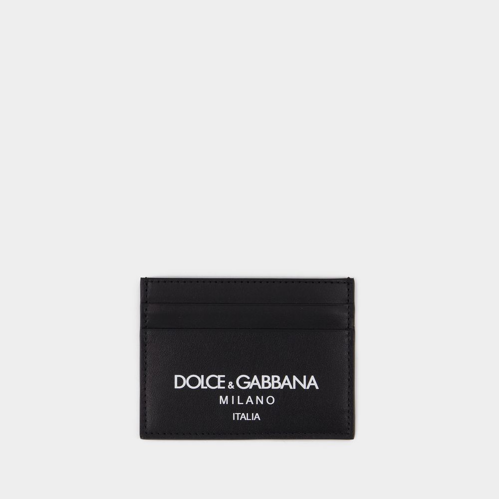 Dolce & Gabbana Stampato Card Holder - Dolce&gabbana - Leather - Black In Green