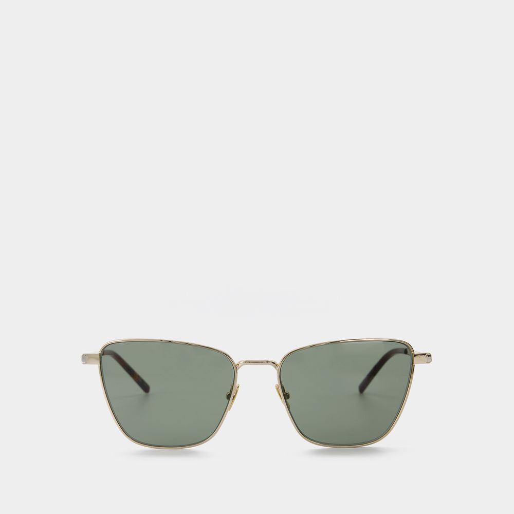 Shop Saint Laurent Sl 551 Sunglasses -   - Gold/green - Metal In Multicoloured