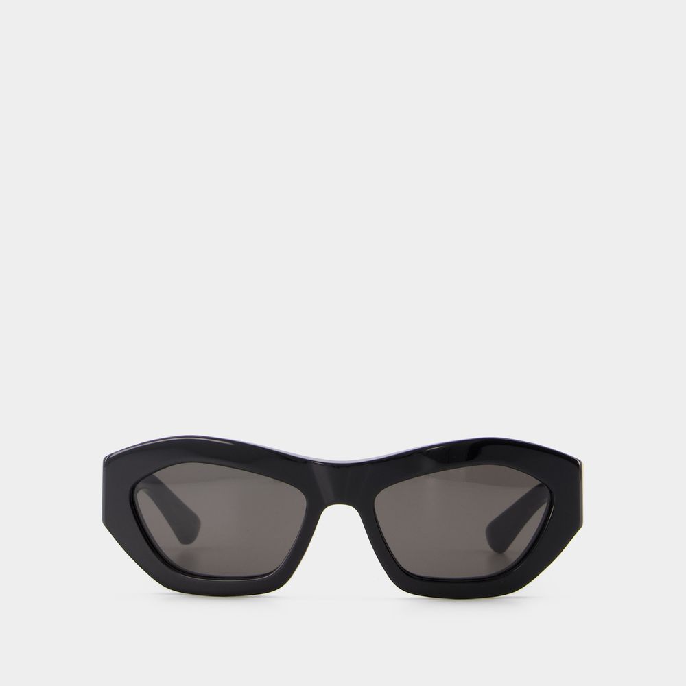 Bottega Veneta Round Acetate Sunglasses In Black
