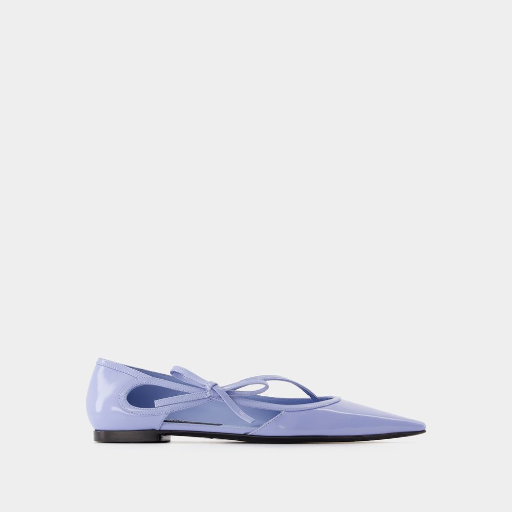 Shop Dolce & Gabbana Ballerines - Dolce&gabbana - Cuir - Bleu In Blue