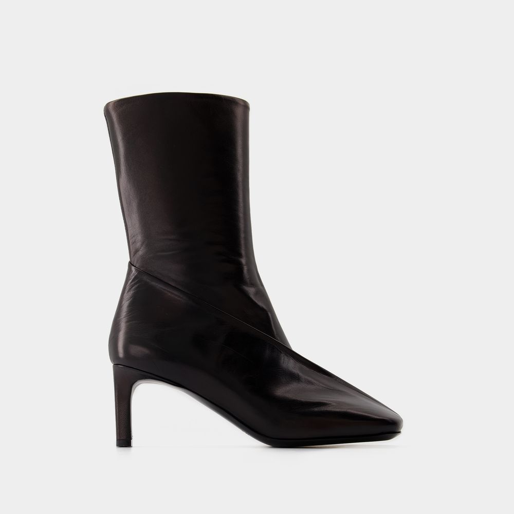 Shop Jil Sander Bottines -  - Cuir - Noir In Black