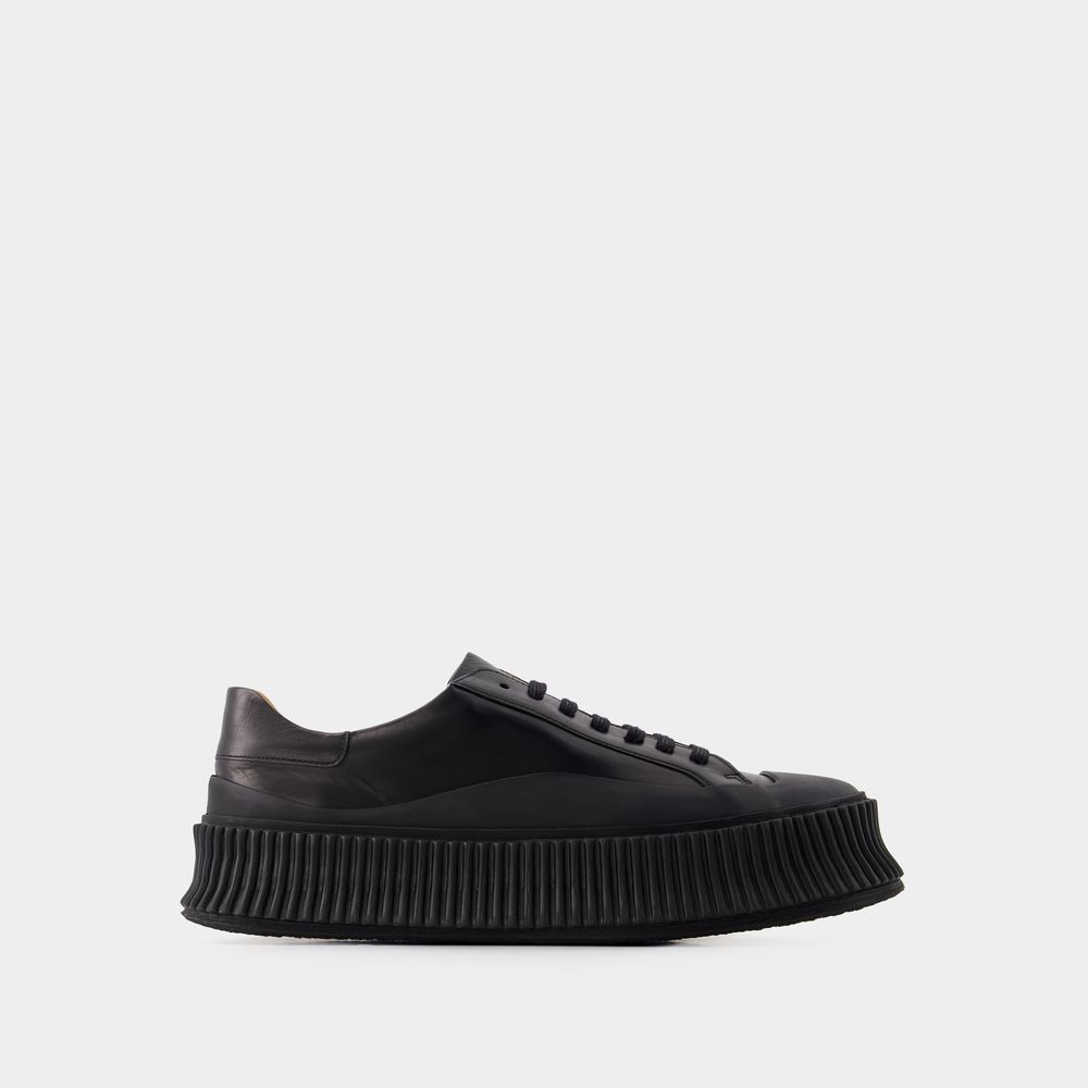 Shop Jil Sander Sneakers -  - Leather - Black