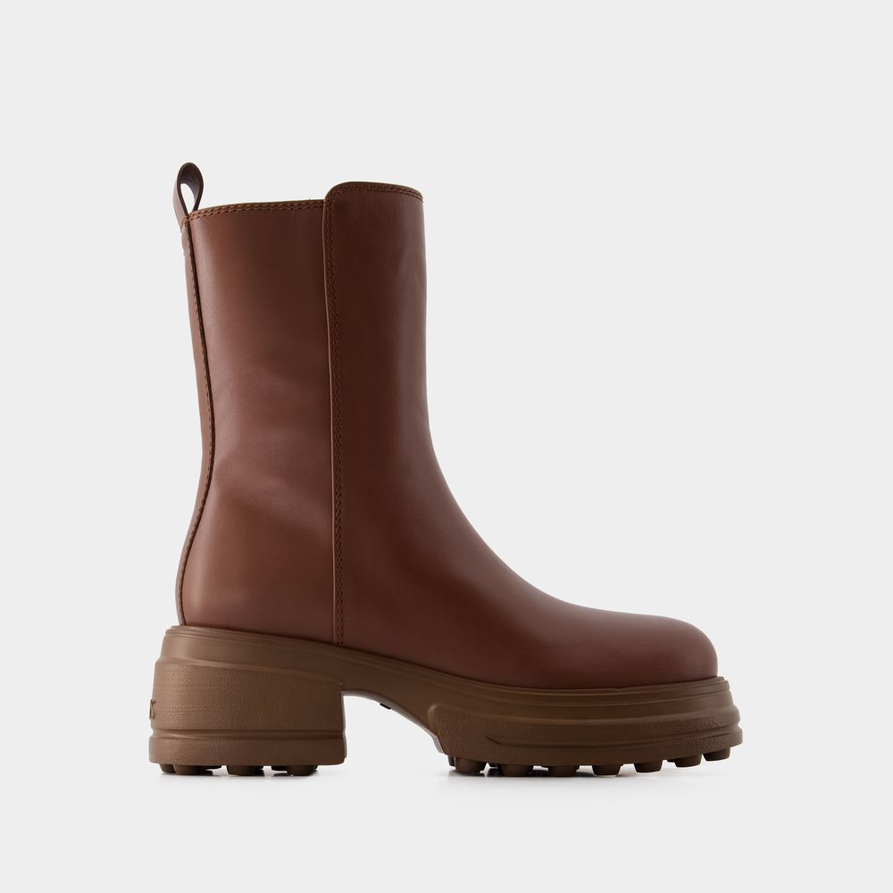 Shop Tod's Gomma Tronchetto Boots -  - Leather - Brown