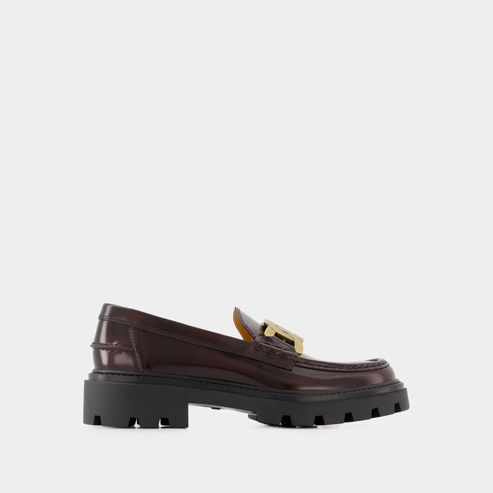 Shop Tod's Gomma Pesante Loafers -  - Leather - Burgundy