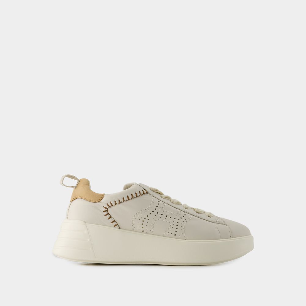 Shop Hogan Rebel Sneakers -  - Leather - Grey In White