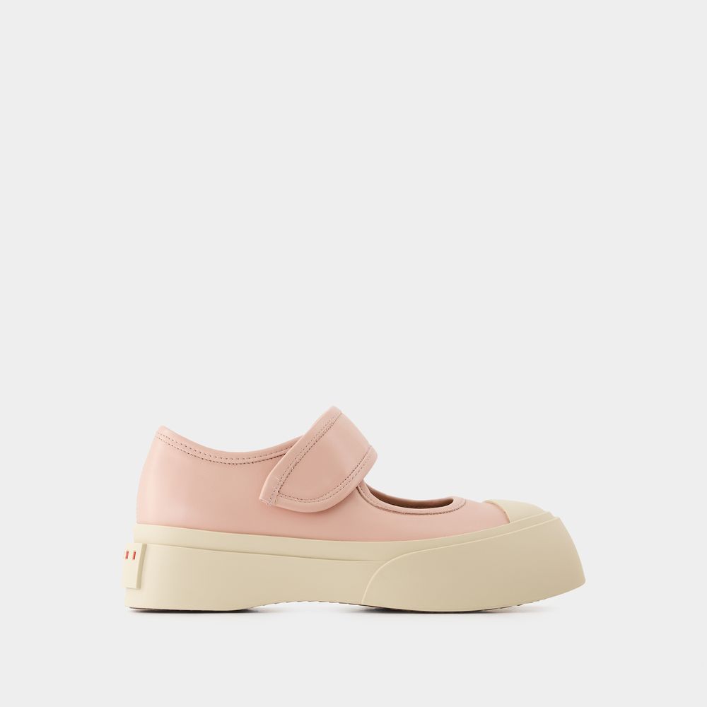 Shop Marni Sneakers Mary Jane -  - Cuir - Rose In Pink